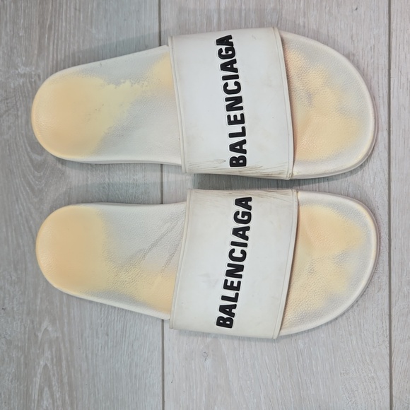 Balenciaga Womens Pool Logo Sandals Flip Flop Flats shoes sz 11 - Picture 3 of 15